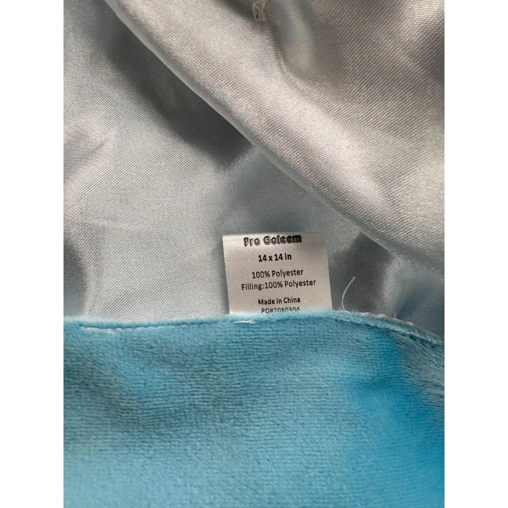 Pro Goleem Blue Dinosaur Baby Lovey Security Blanket Satin Backing Knotted‎ Ends